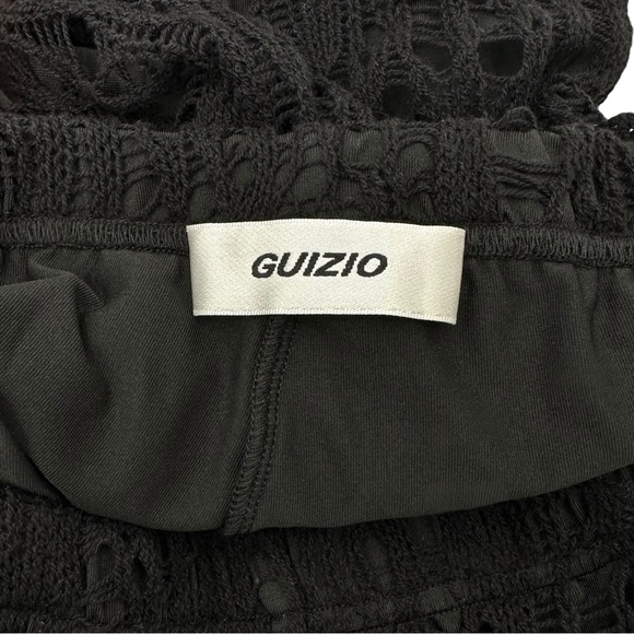 NWOT GUIZIO Knit Crochet Flared Pant - Black Lightweight Knit Flare Leg Pants - Picture 11 of 14